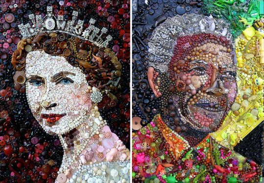 Iconic Paintings And Portraits Recreated with Found Objects by Jane Perkins