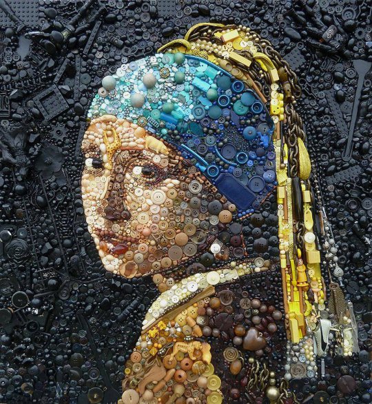 Iconic Paintings And Portraits Recreated with Found Objects by Jane Perkins