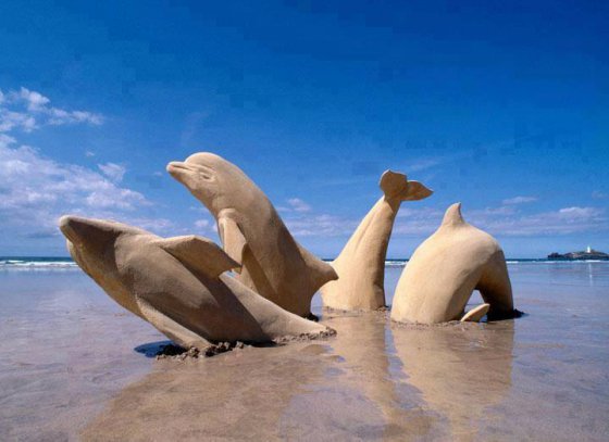 ქვიშის სკულპტურები - დელფინები