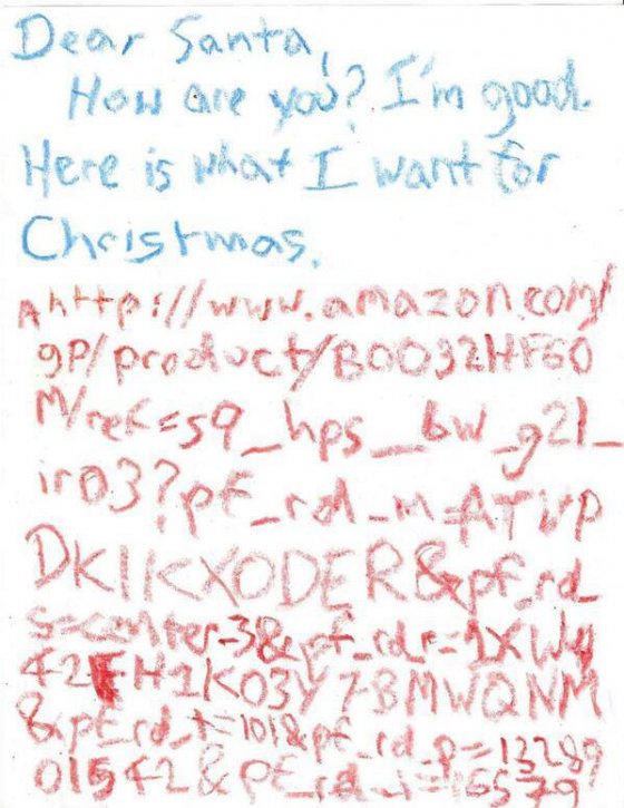 პატარა ბავშვის წერილი სანტას