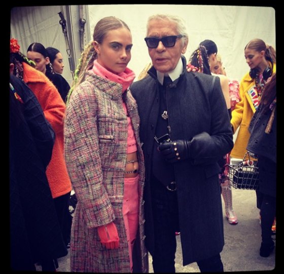 Cara Delevingne et Karl Lagerfeld