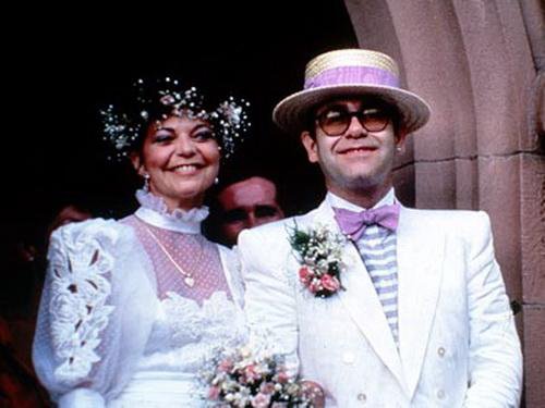 Elton John და მისი ერთადერთი მანდილოსანი მეუღლე Renata Blauel.