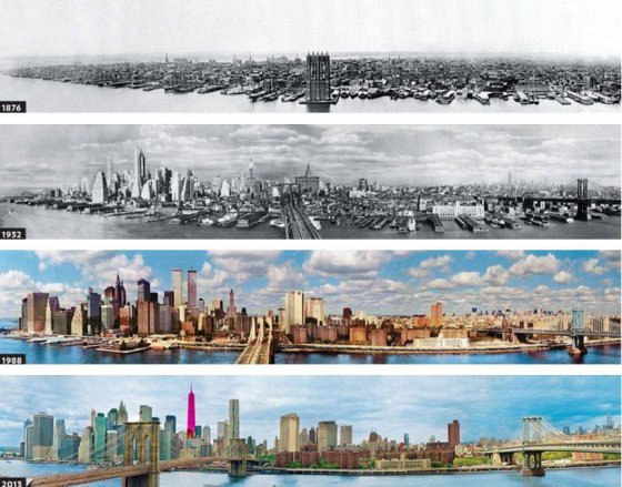 New York-ი 1876 წელს.New York-ი 1932 წელს.. New York-ი 1988 წელს ..New York-ი 2013 წელს